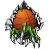 Basketball Alienklaue Monsterwesen Dunking