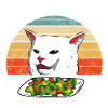 Gato Meme Mujer Gritando En Mesa Cena Vintage