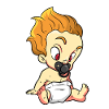 Boy with hair a flame
