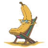 Banana in a deck chair