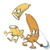 Bananes coupées avec une épée