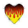 Flame heart in wire