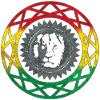 Löwengesicht im Rasta-Mandala-Stil