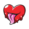funny heart with tongue