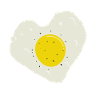 Fried egg heart