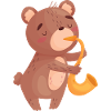 Bear & saxophone