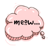 Pink meow speech bubble