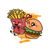 Hamburger frites amour saint valentin