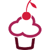 Muffin cupcake with cherry