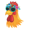 Cool chicken sunglasses farmer animal
