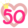 50 års fødselsdag Prinsesse Pink Crown Motiv Fifty