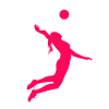 Volleyball woman serve pink