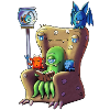 Monster beim gemütlichen Leseabend