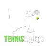 Tennissaurus Roliga barndino-tennismotiv