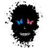 skull shape butterfly spot