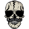 skull hipster mustache skull