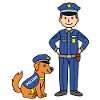 Police officer and police dog