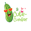 Un mignon valentine cumber disant concombre