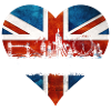 I love London skyline heart with British flag