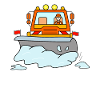Snow plow clearing vehicle