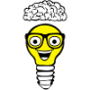 Nerd lightbulb and brain