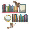 Bookshelf book books squirrel