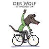 Der Wolf ist wieder da Fahrrad-Comic