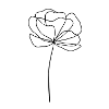 Flower in black lineart design