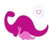 Dino family pink