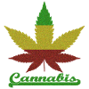 Cannabis Leaf / Red Gold Green