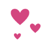 Three pink hearts