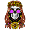 Sunflowers Hippie Skull