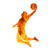 Basketball Fire Silhouette