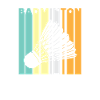 Badminton - Silhouette Federball, bunte Buchstaben