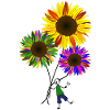 Sunflower stick figure flowers garden