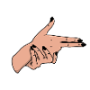 Hand gun hand sign gesture