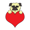 Pug Heart Mops herz