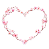Customizable cherry blossom heart