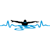 Swimmer and heartbeat, swim