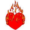 Brændende hjerte valentine ild flamme romantisk
