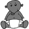 cute baby elephant with diaper