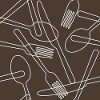 Spoon, fork and knife poster