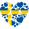 SWEDEN FLAG HEARTS LOVE