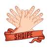 SHQIPE Albanian flag eagle hand sign