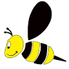 Cute Bumblebee Smiling Cartoon Design