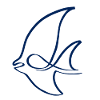 One line fish blue