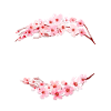 Customizable cherry blossom half wreath