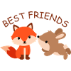 Camicia da notte pigiama coniglietto e volpe BEST FRIENDS.