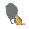 Cat shadow lion shadow play kitten