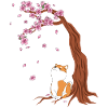 Cherry blossoms Shiba Inu
